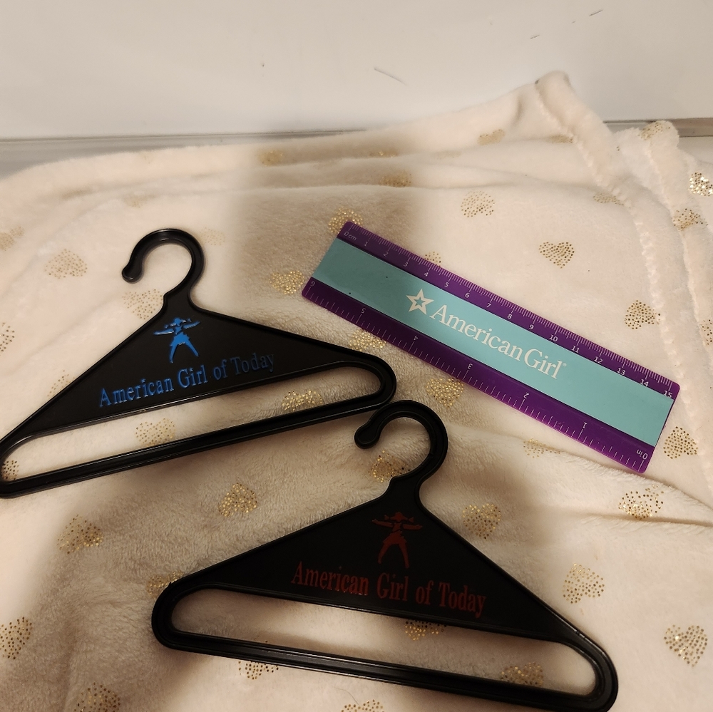 American Girl set of 2 hangers and ruler.